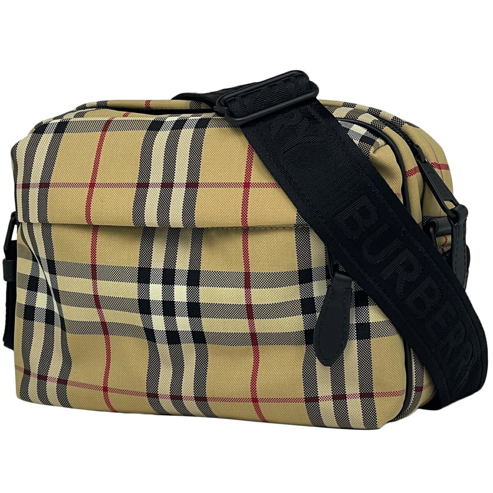 Burberry Check Shoulder Bag Crossbody Beige Black